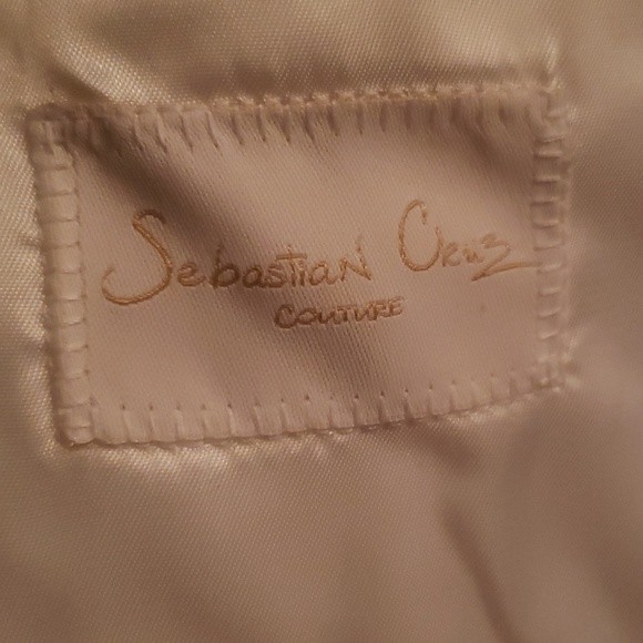 SEBASTIAN CRUZ COUTURE VANILLA & BLACK FIORE DINNER JACKET 44R - Picture 6 of 6